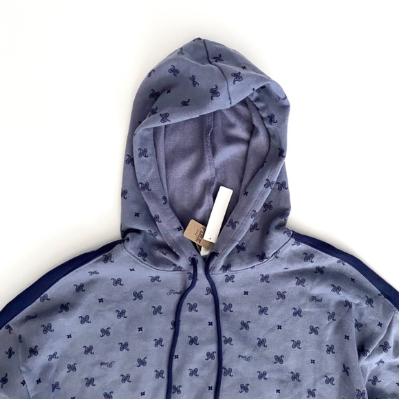 PINK Victoria's Secret Hoodie Sweatshirt Pullover Sweater Cropped Oversized Nwt - Picture 2 of 3